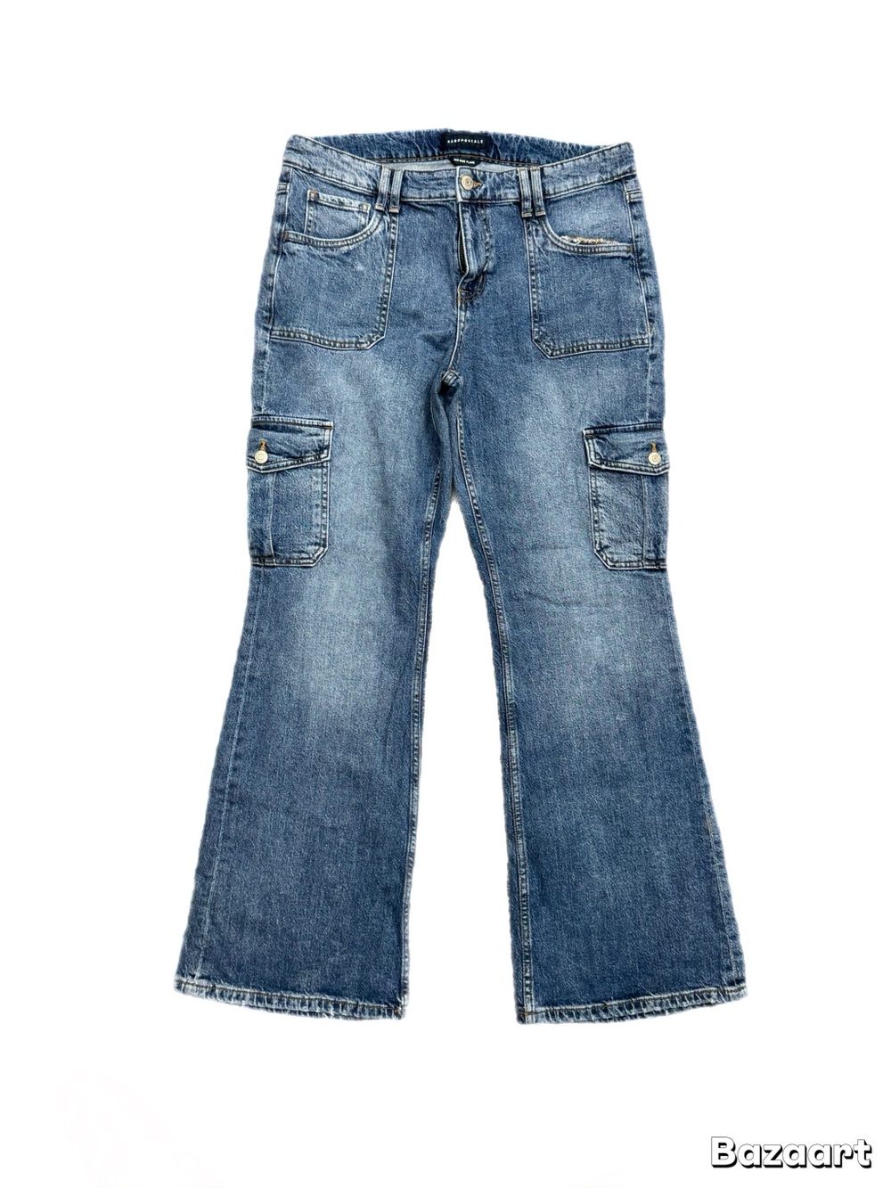 Aeropostale Blue Wide Leg Cargo Jeans 14